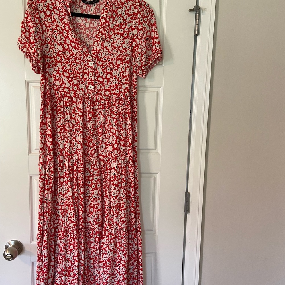 Zara floral print midi dress